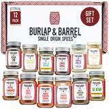 Burlap & Barrel 12-Pack Spice Gift Set - 12 Full-Size Jars of Favorite Spices for the Curious Cook - Includes Cinnamon, Garlic & More - As Seen On