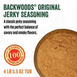 LEM Products Backwoods Original Jerky Seasoning, Ideal for Wild Game and Domestic Meat, Seasons Up to 100 Pounds of Meat, 4 Pound, 5.5 Ounce Bucket