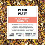 Tiesta Tea - Peach Party, Loose Leaf, Peach Hibiscus Herbal Brew, Premium Blend, Non-Caffeinated Fruit Blend, Makes Hot or Iced & Up to 25 Cups, 2oz