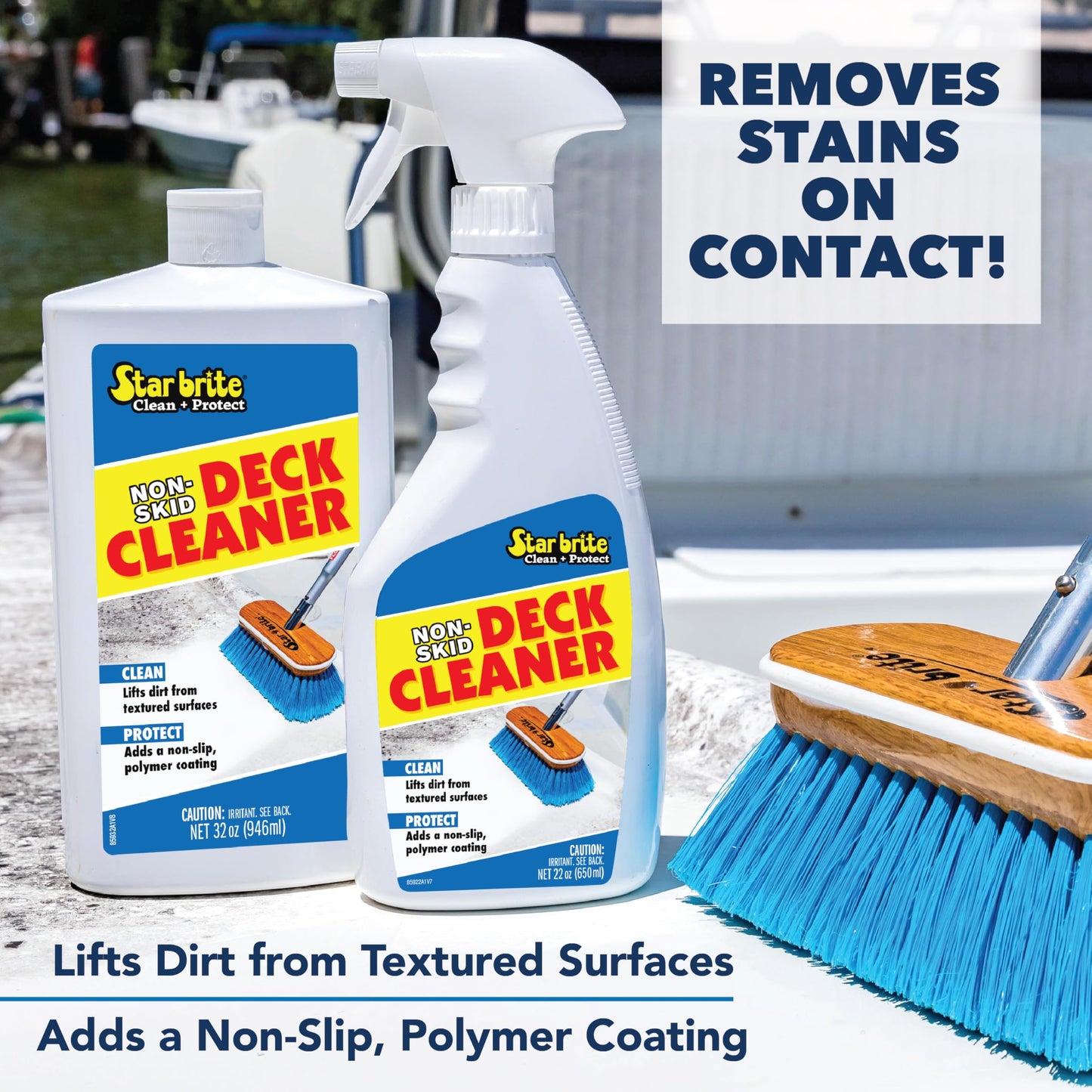 STAR BRITE Non-Skid Deck Cleaner & Protectant - Lift Dirt & Stains From Fiberglass, Painted Surfaces, More 22oz Spray (085922P)
