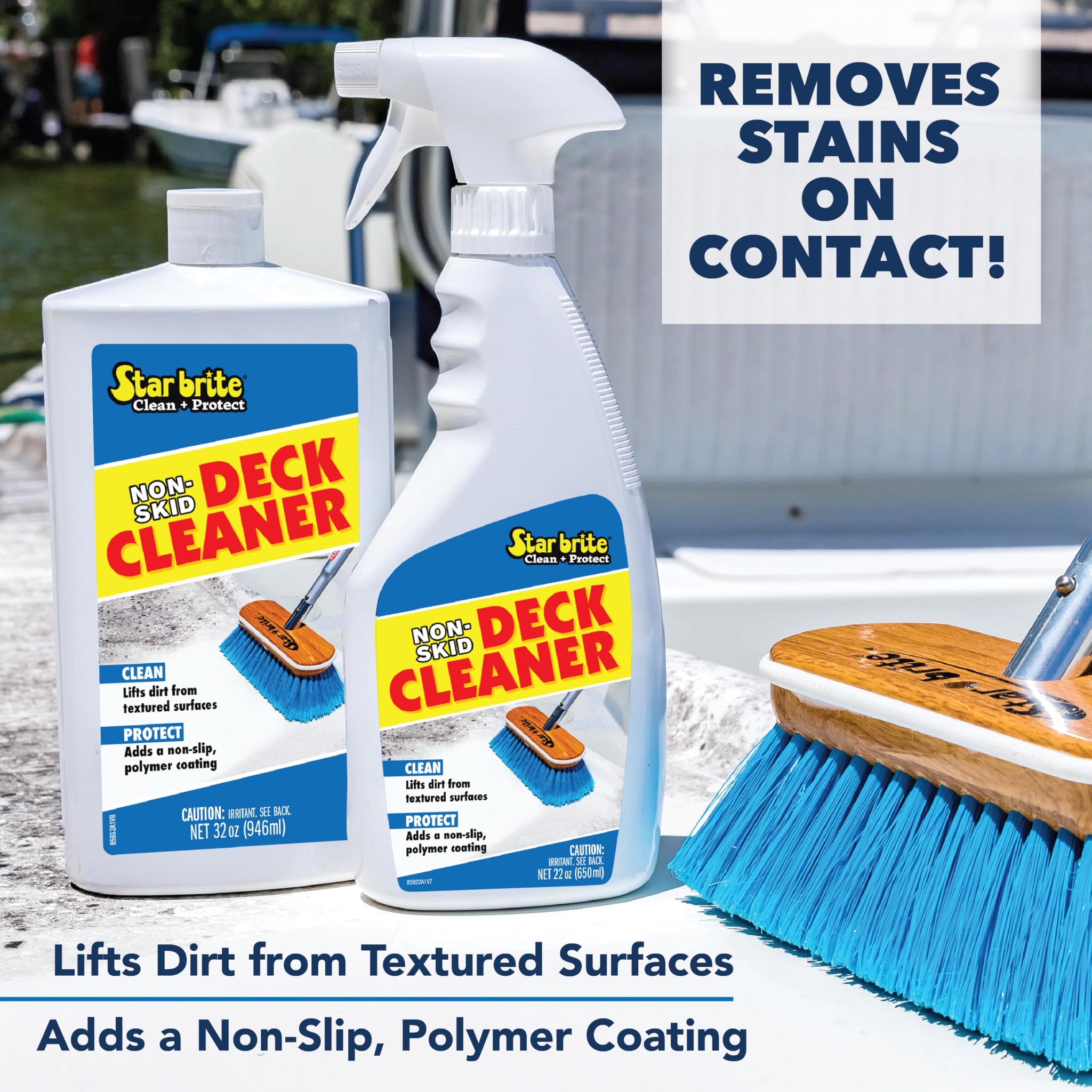 STAR BRITE Non-Skid Deck Cleaner & Protectant - Lift Dirt & Stains From Fiberglass, Painted Surfaces, More 22oz Spray (085922P)