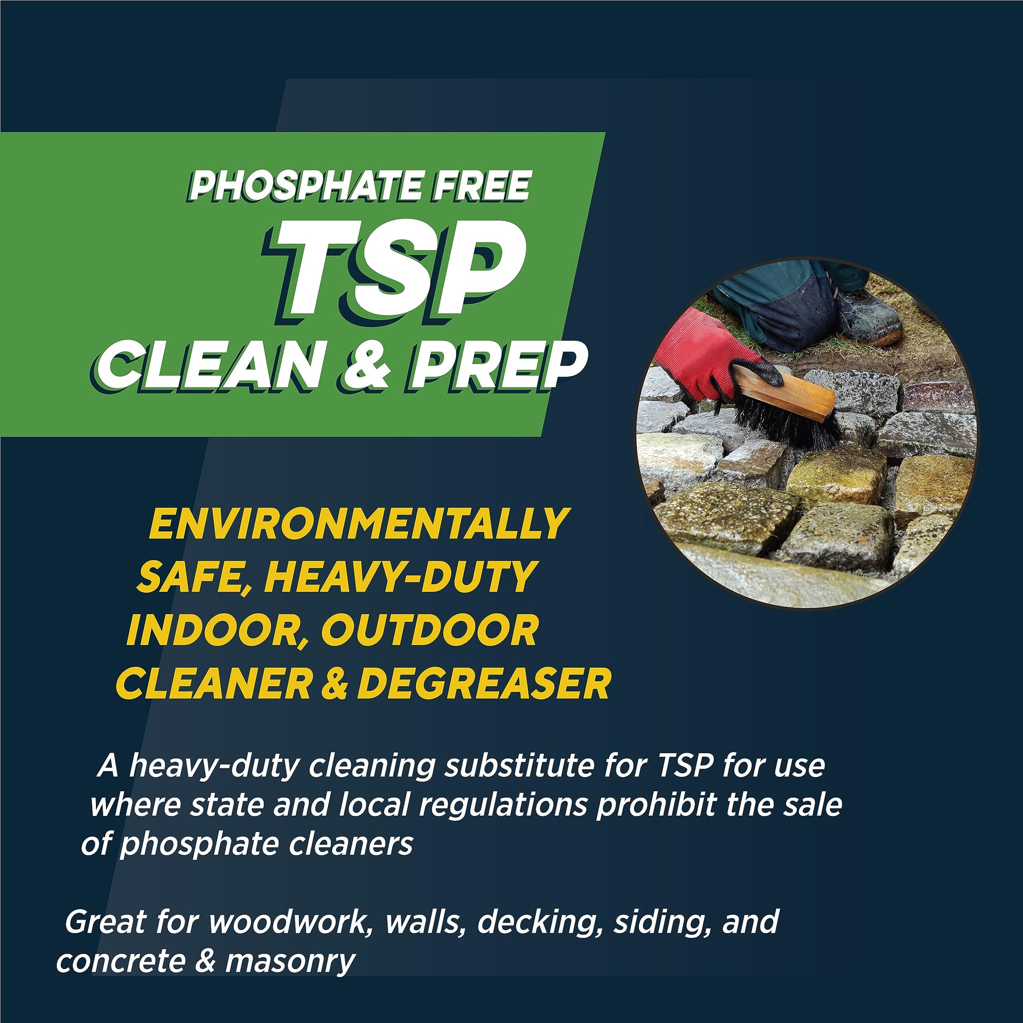 Rutland TSP-PF Clean & Prep, Phosphate-Free & Eco-Friendly All-Purpose Cleaner, 1 Pound Bag