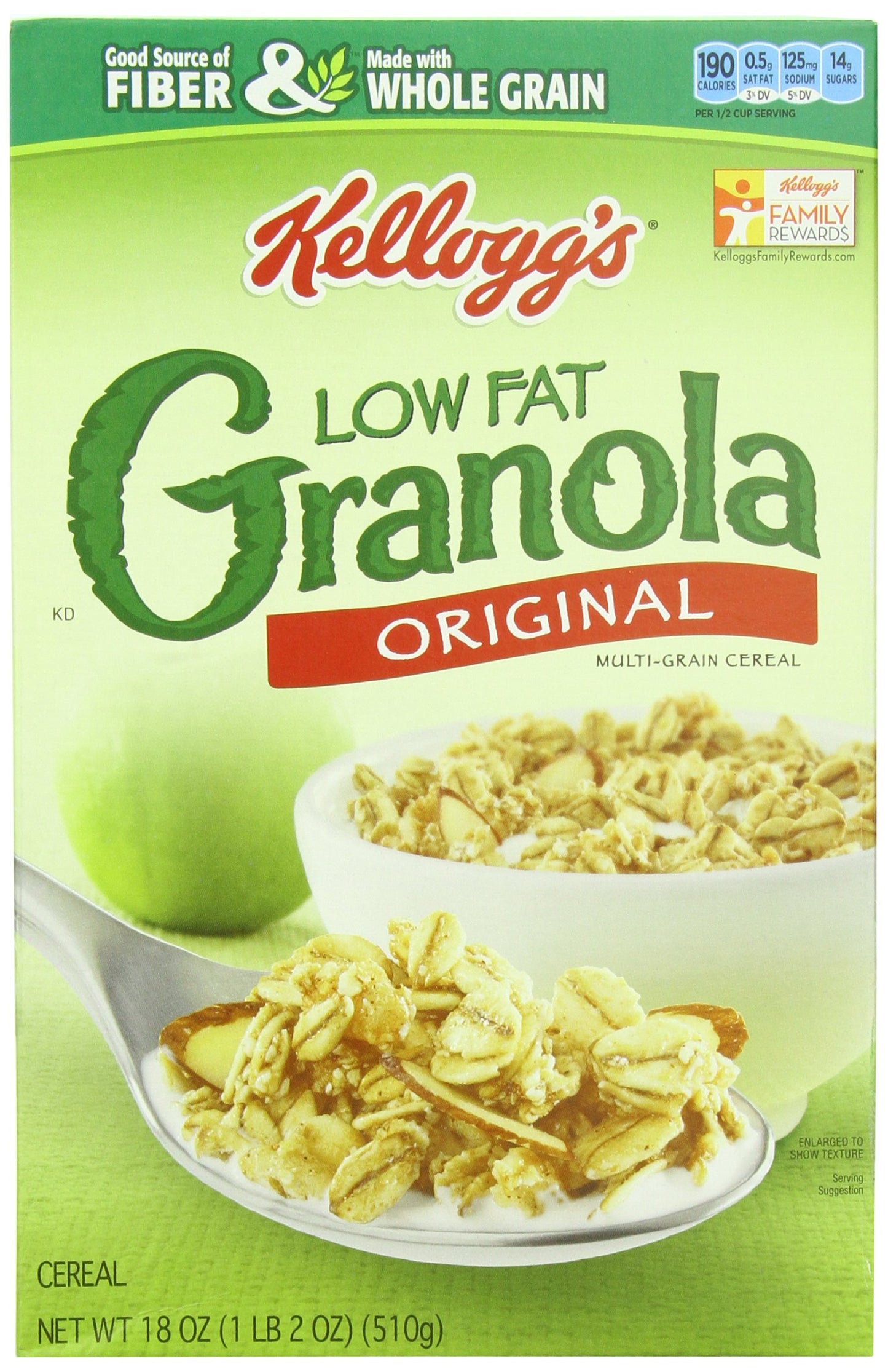 Kellogg's Low Fat Granola, 18-Ounce Box, (Pack of 5)