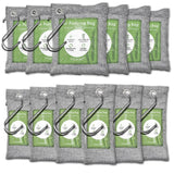 12 Pack Bamboo Air Purifying Bag, Activated Charcoal Bags Odor Absorber, Moisture Absorber, Natural Car Air Freshener, Shoe Deodorizer, Odor