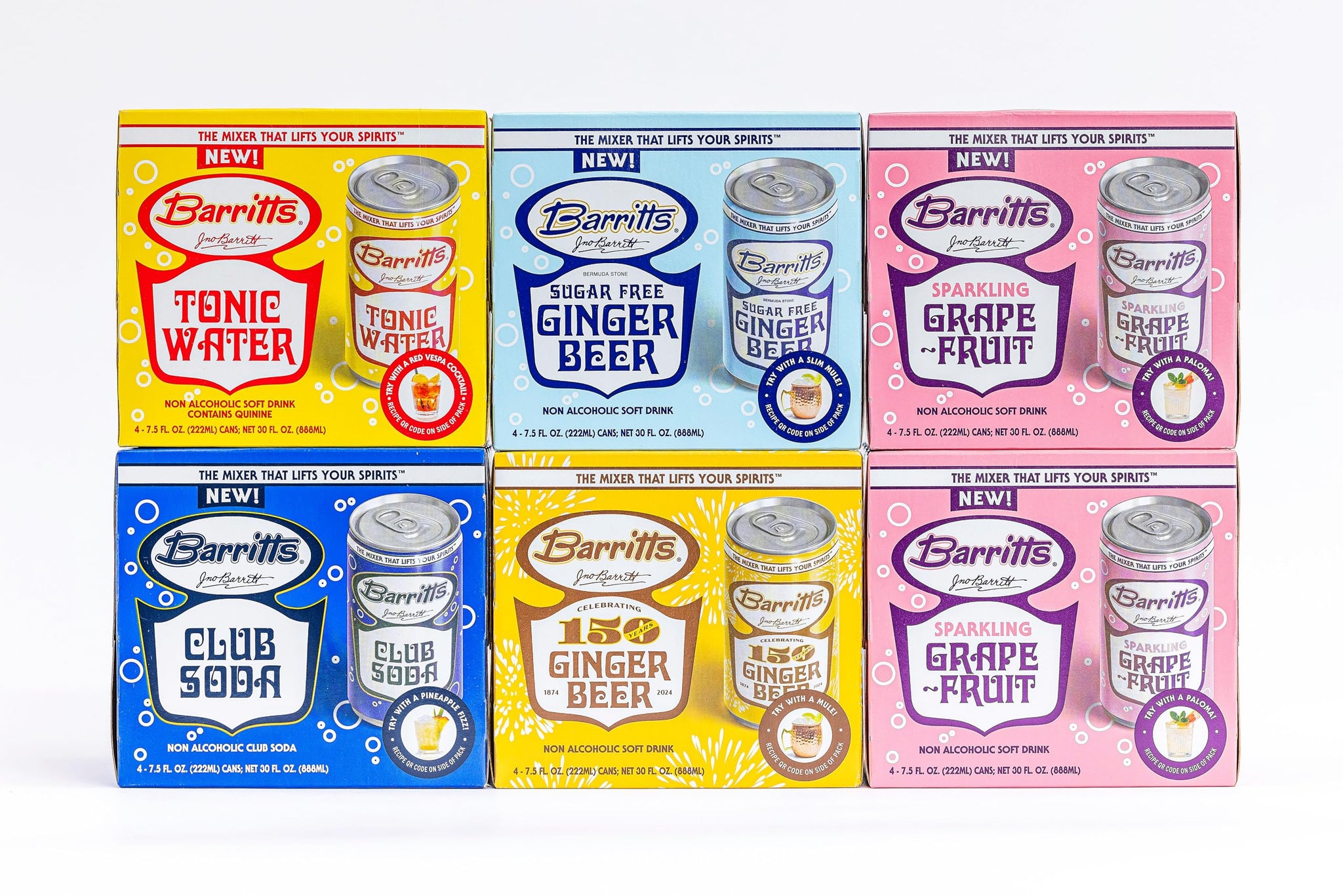 Barritts Barritt's Mixers - Double Grapefruit Mixer Set, Non-Alcoholic Soda Cocktail Mixer, 7.5 fl oz Cans, 24 Pack, Mini