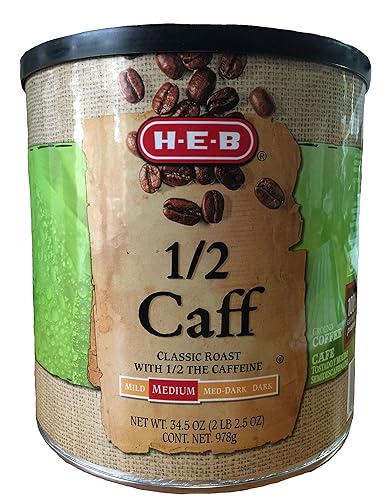 H?E?B 1/2 Caff Classic Roast Medium Roast Ground Coffee - 34.5 oz