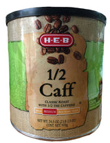 H?E?B 1/2 Caff Classic Roast Medium Roast Ground Coffee - 34.5 oz