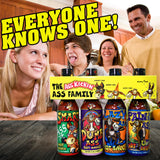 KICKIN' Family Hot Sauce Gourmet Gift Set - 5oz. 4 Pack - Try if you dare! - Perfect Ultimate Gourmet Gift for the Hot Sauce Fan
