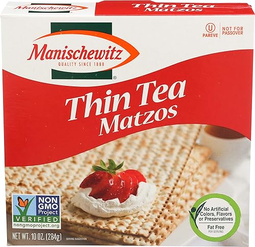 MANISCHEWITZ Thin Tea Matzo, 10-Ounce Boxes (Pack of 8)