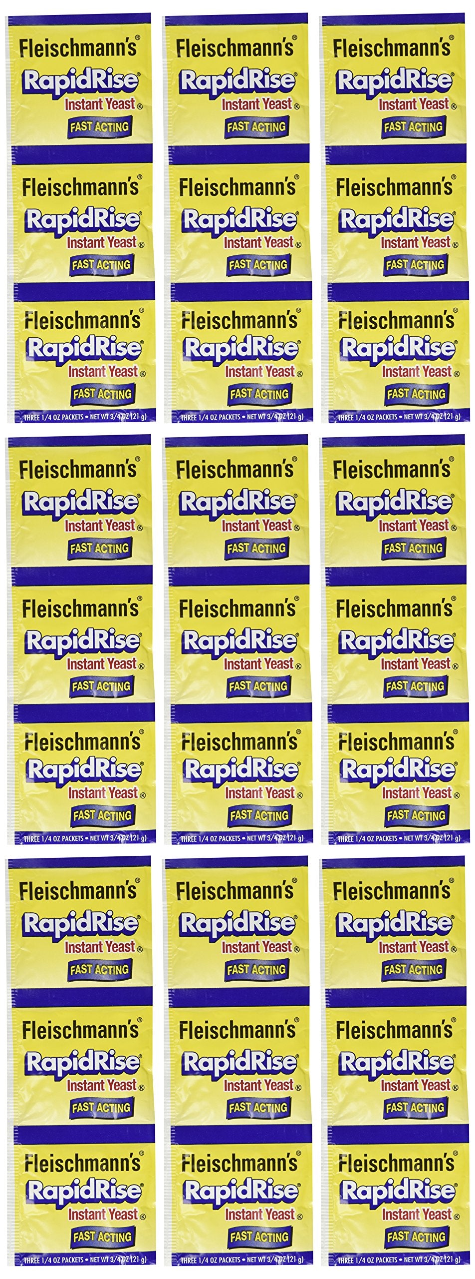 Fleischmann's RapidRise Yeast, 3-Count Envelopes (Pack of 9)