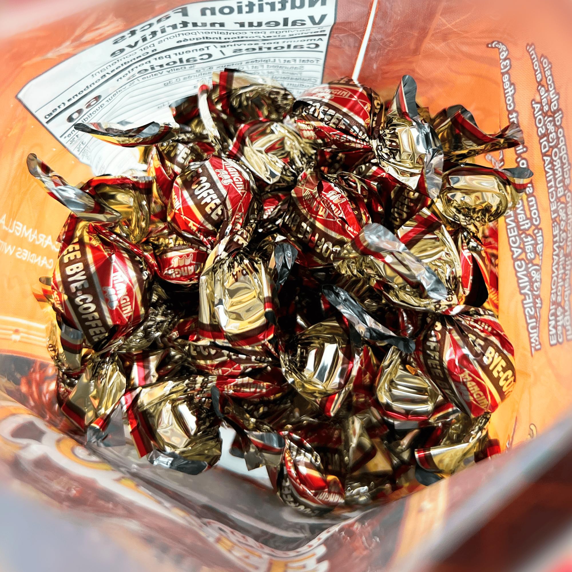 Sanniti Italian Hard Candy Caramelle | Gluten Free, No Preservatives | Product of Italy, 5.29 oz Bag (150 Grams, Coffee)