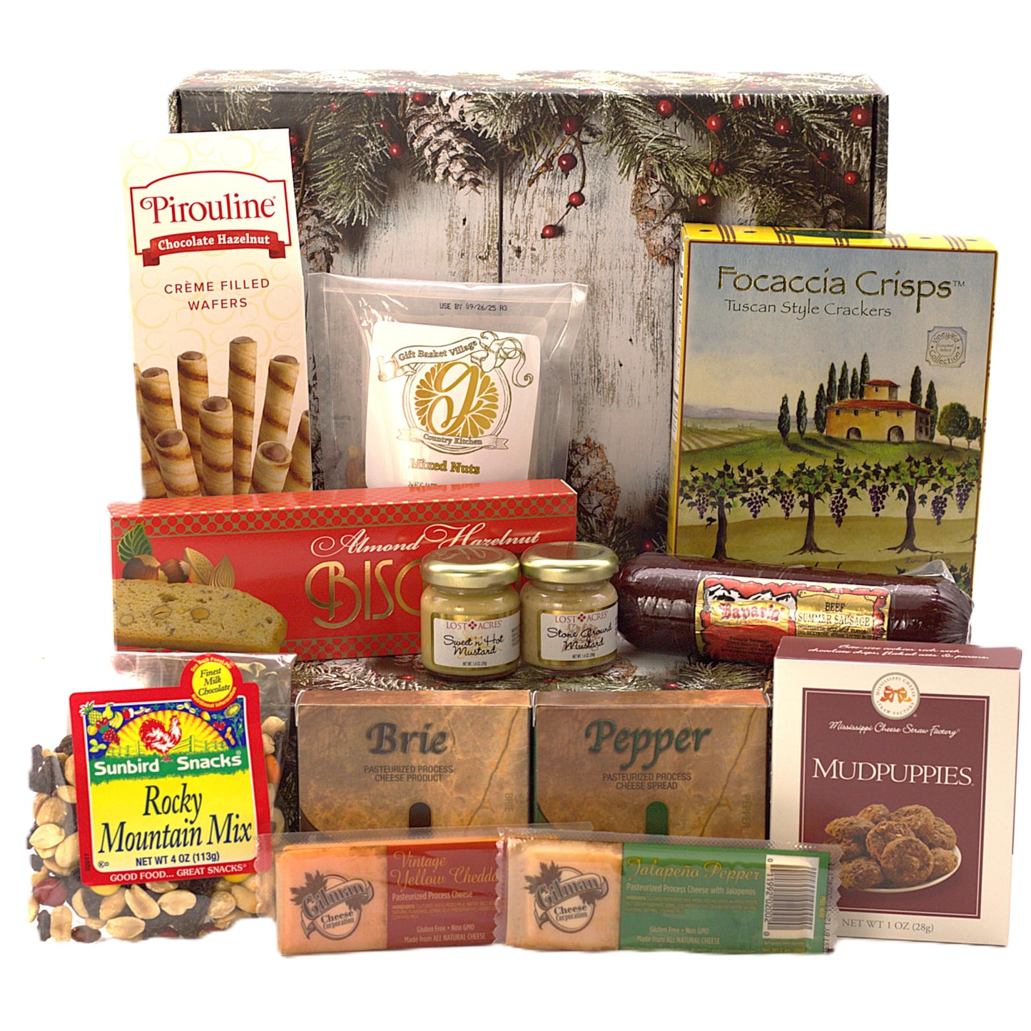Gift Basket Village - Home For The Holidays Gourmet Gift Basket: Sausage, Cheeses, Spreads, and More, Perfect for Festive Celebrations, Handcrafted in