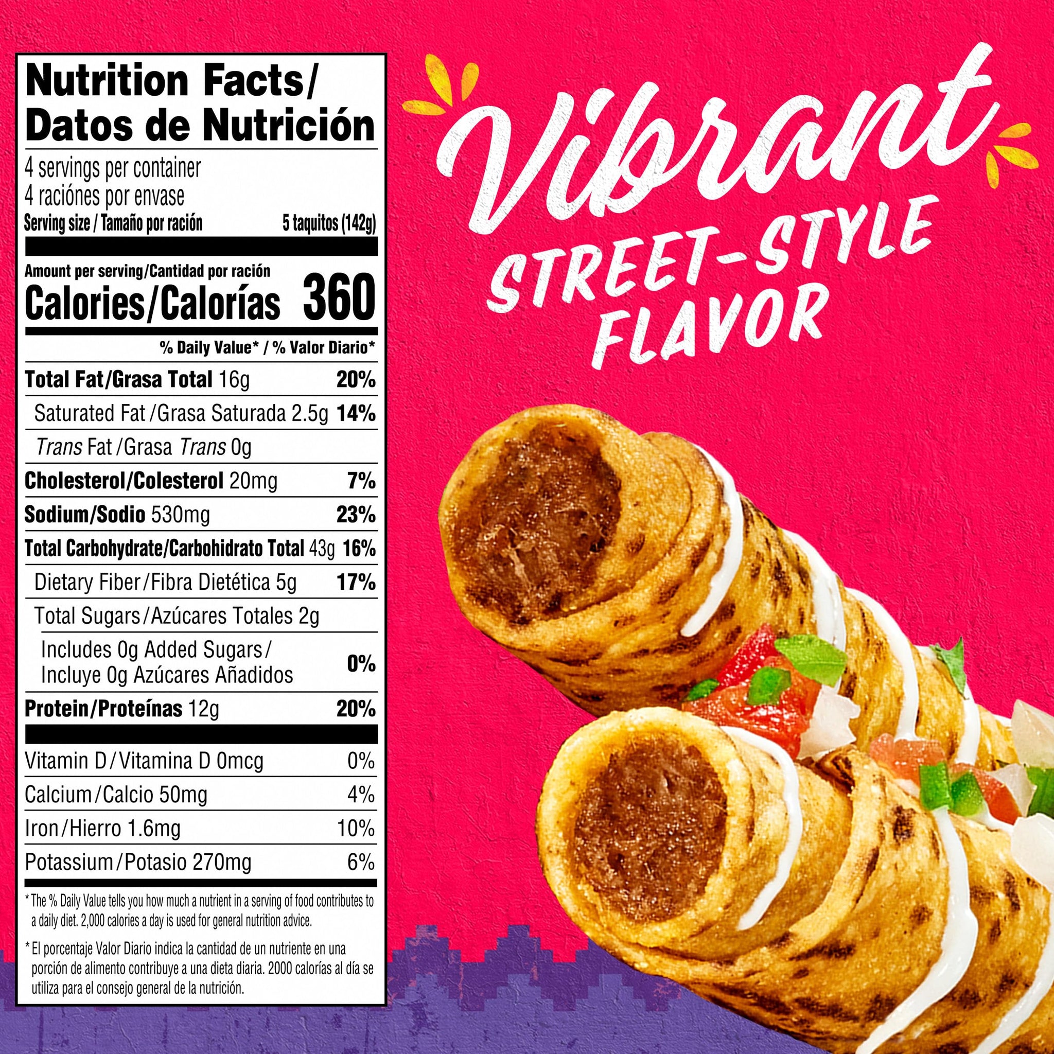 Delimex Beef Taquitos Frozen Snacks, 20 ct Box
