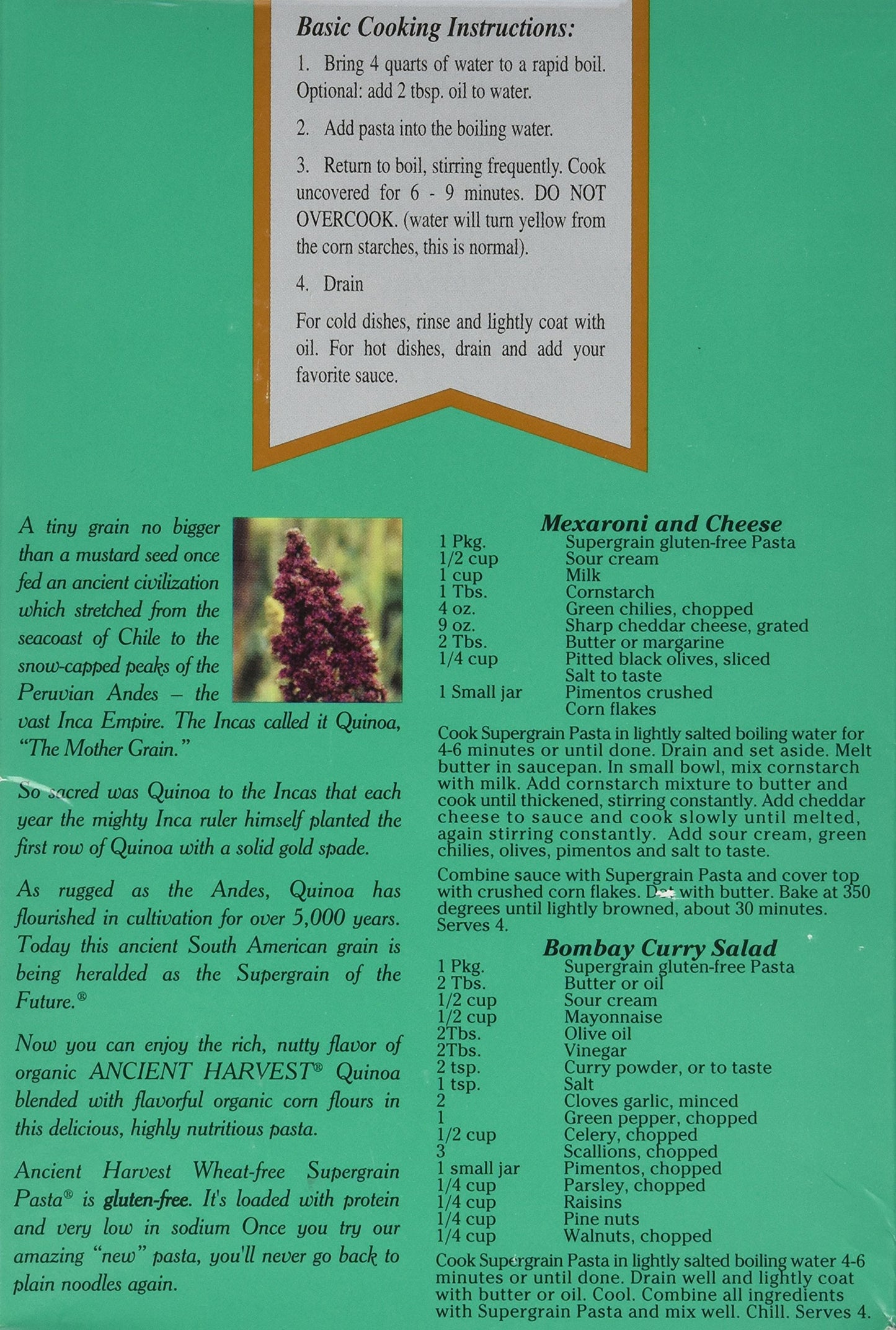 Ancient Harvest Organic Gluten Free Quinoa Elbows Pasta