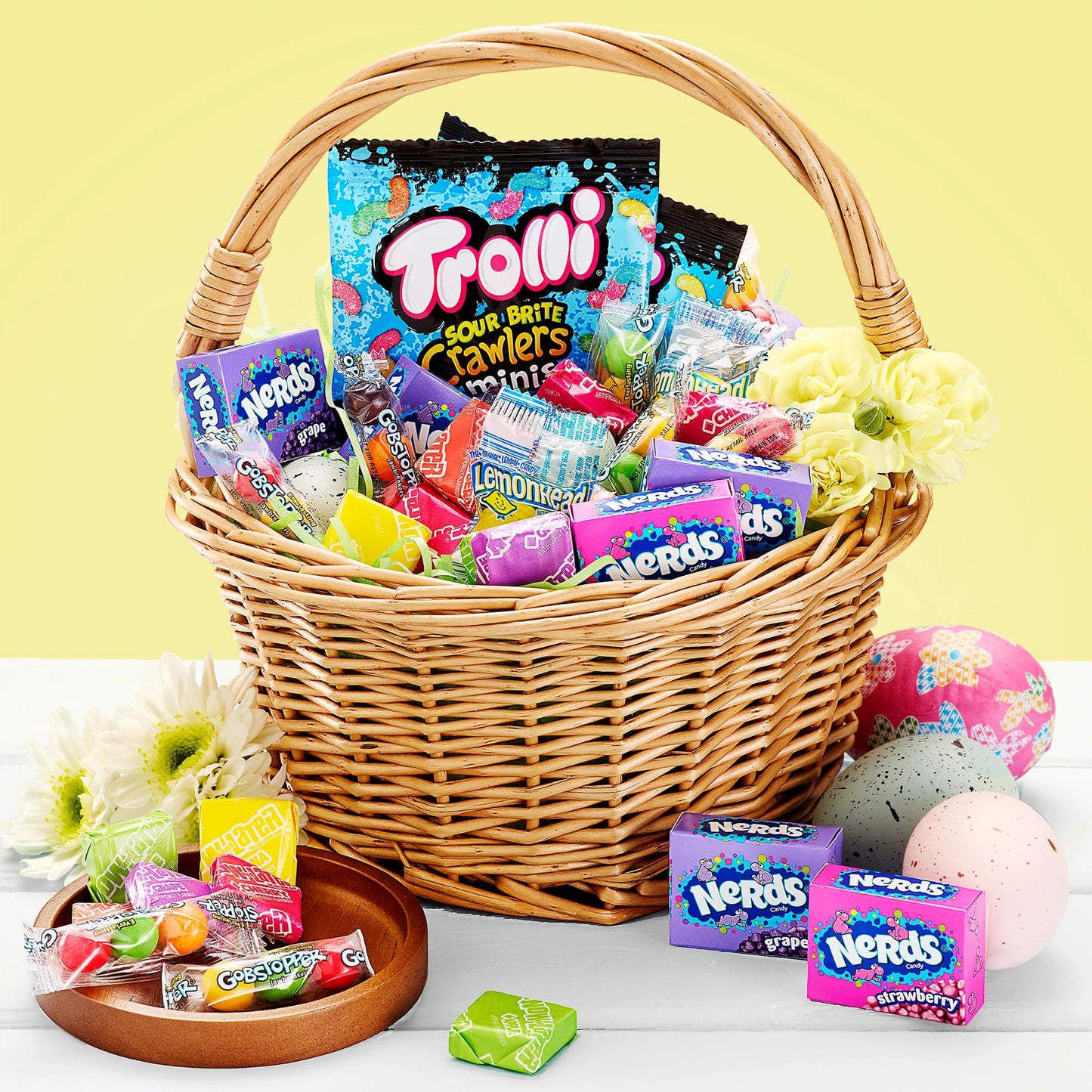 Nerds Classic Fun Easter Variety Bag, Trolli, Now and Later, Lemonhead, Gobstopper, and NERDS Original, 45.4 oz, 175 Count