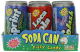 Kidsmania Soda Can Fizz Candy Variety Pack: Sprint Lemon Lime, Loca Cola, Crash Orange, Splash Grape - 0.25 Ounce, 72-Pack