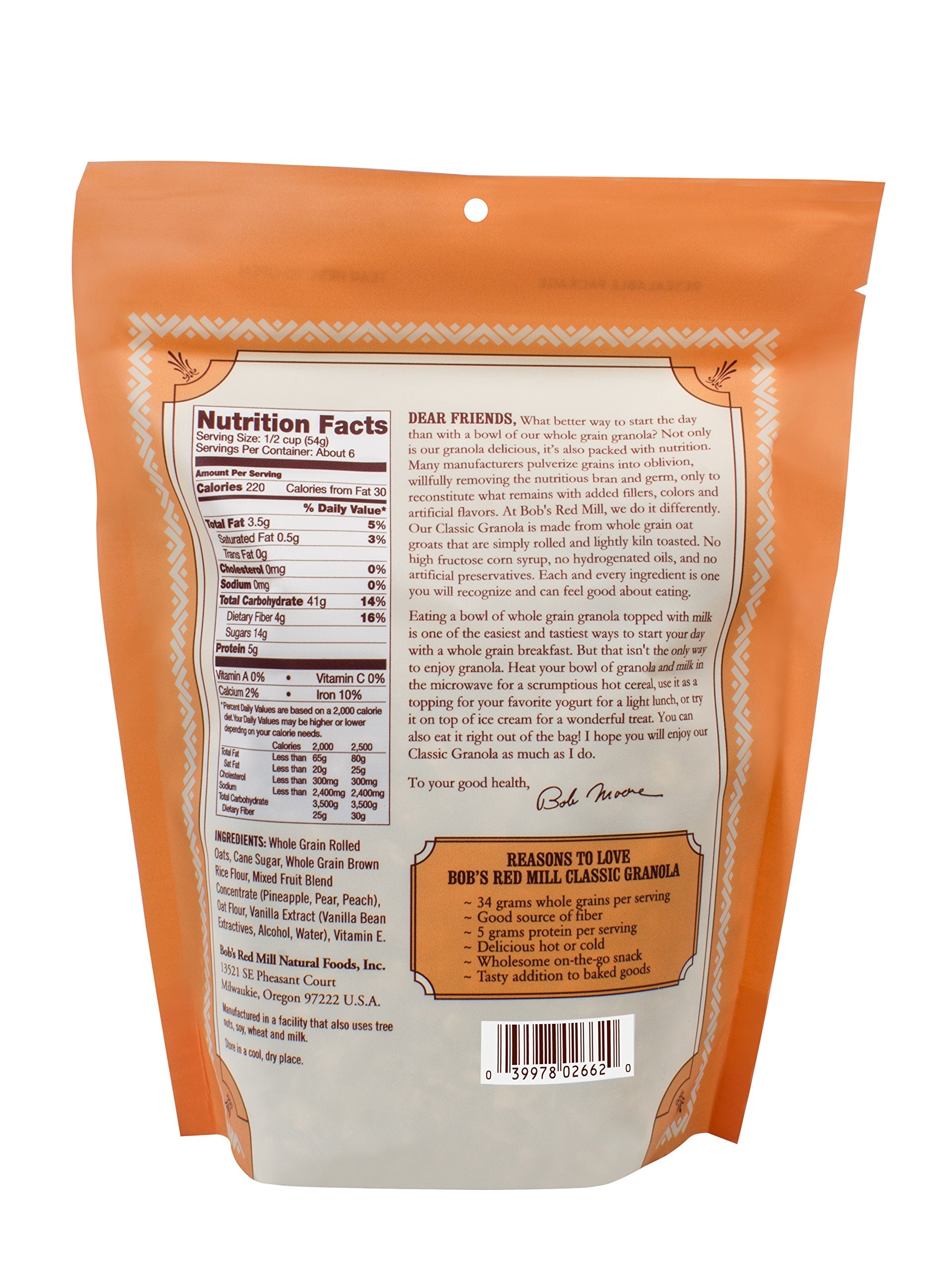 Bob's Red Mill Granola Natural NO-FAT ADDED, 12-ounces (Pack of4)