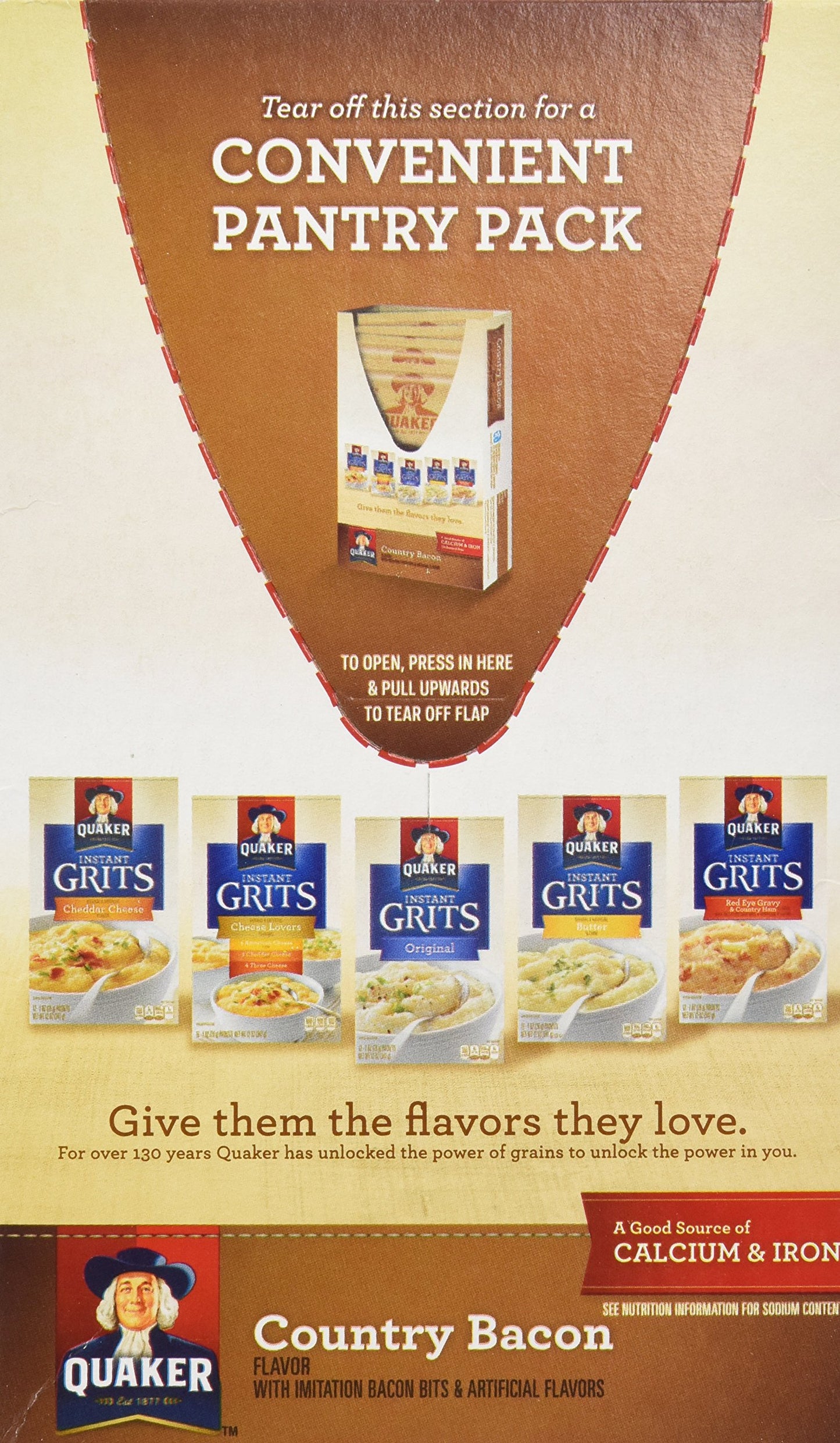 Quaker Instant Grits Country Bacon Flavor 12 oz ( 2 BOXES)