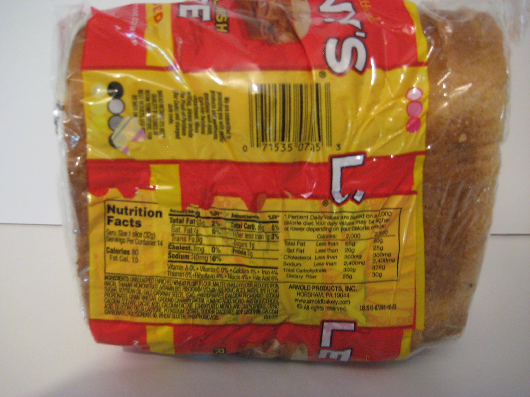 Levy's Real Jewish Rye Seeded Bread, 1 Pound!