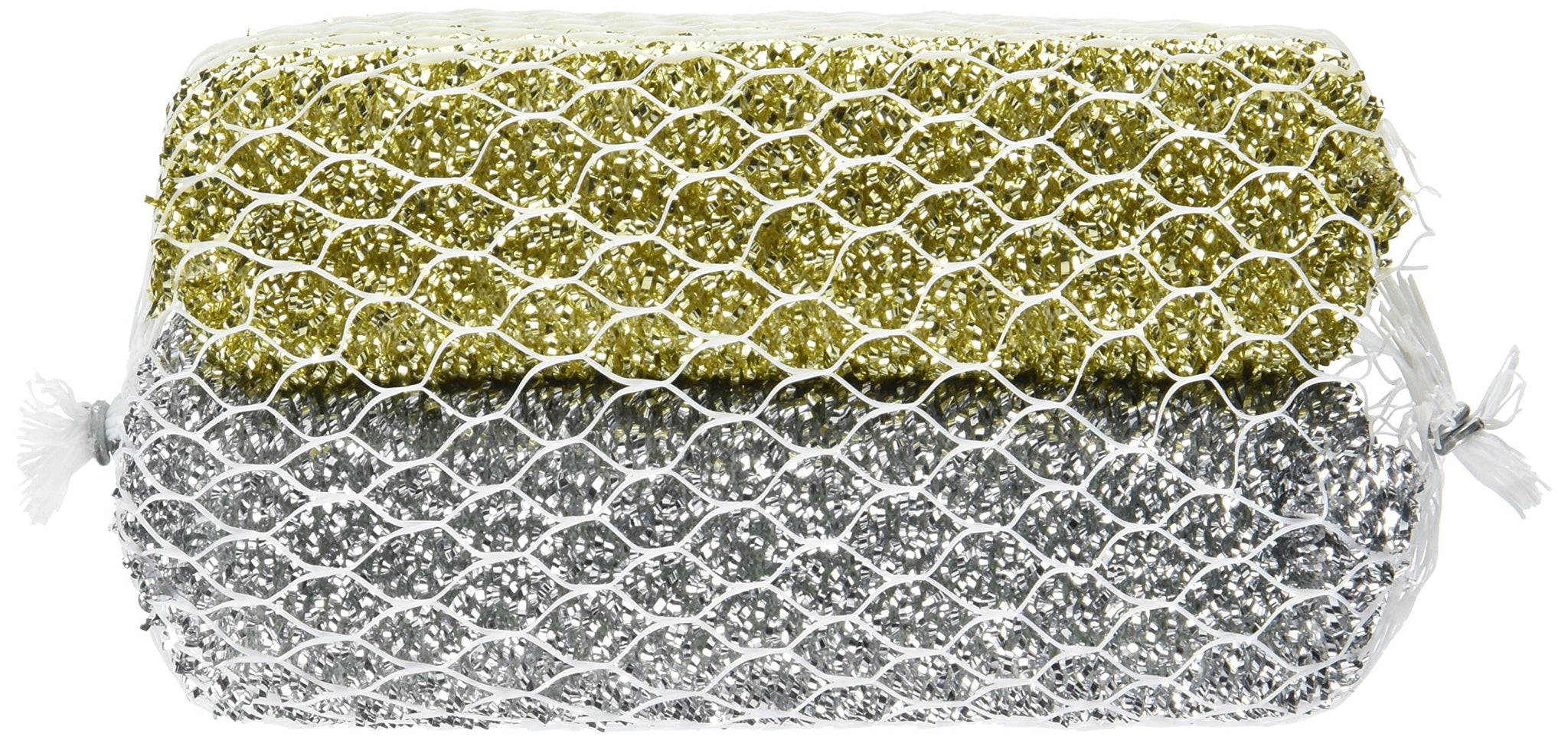 EZ Brite Deluxe Non-Scratch Multi-Surface Scrubber Set, Silver/Gold, 2-Pack