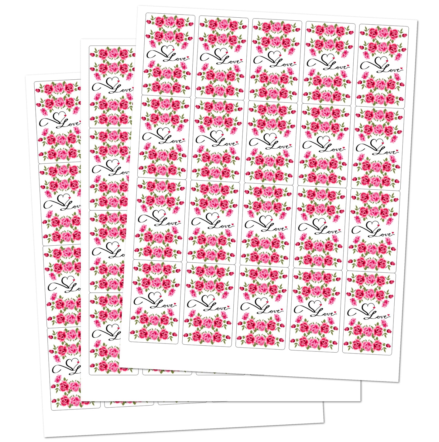 60 Wedding Love Roses Miniatures Candy Bar Wrapper, Bachelorette Mini Candy Bar Stickers, Decorations, Flower Theme, Candy Not Included. Made in USA