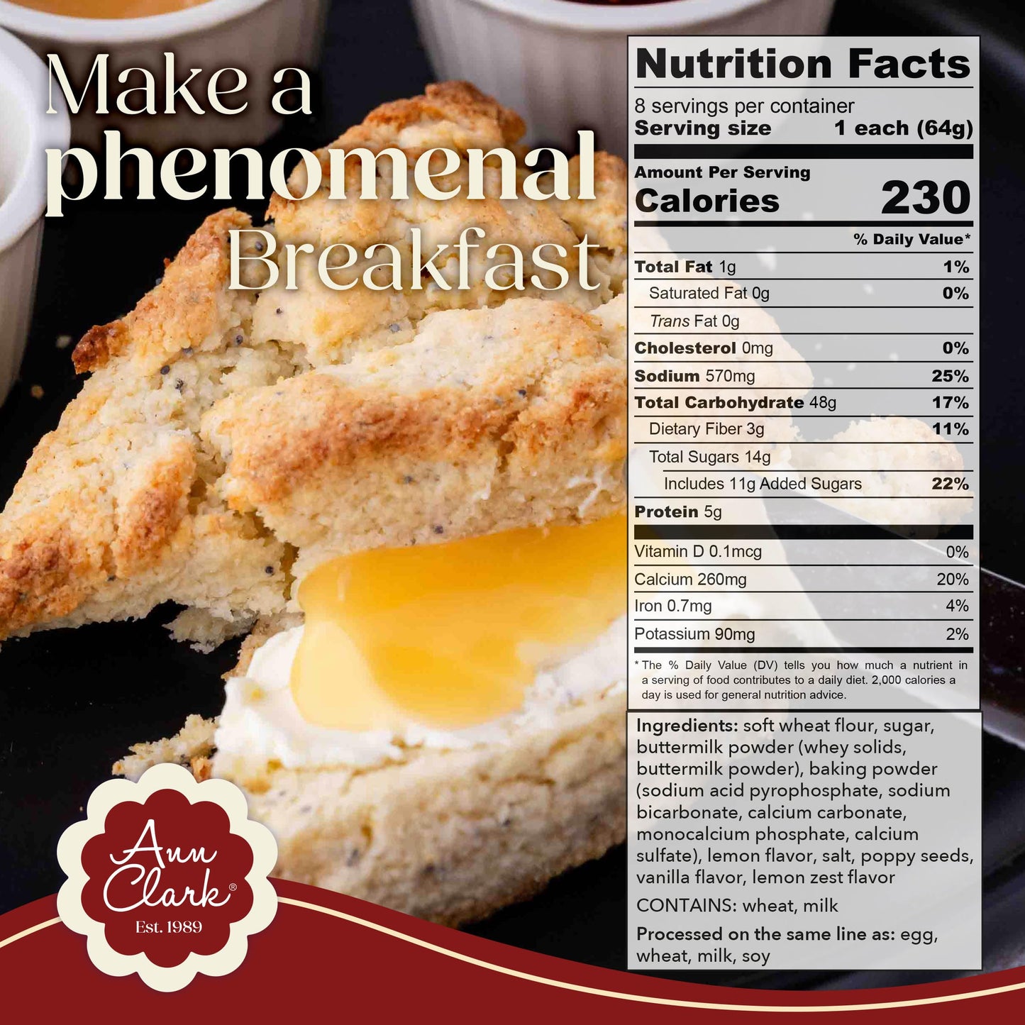 Ann Clark Traditional Lemon Poppyseed Scone Mix