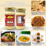 Asian Kitchen Garlic Cooking Paste 10.5oz (300g) Glass Jar ~ Vegan | Gluten Free | NON-GMO | No Colors | Indian Origin
