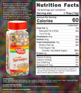 Bakers Choice Rainbow Sprinkles for Baking - Rainbow Jimmies Sprinkles for Ice Cream Toppings - Dairy Free, Kosher 10 Ounce