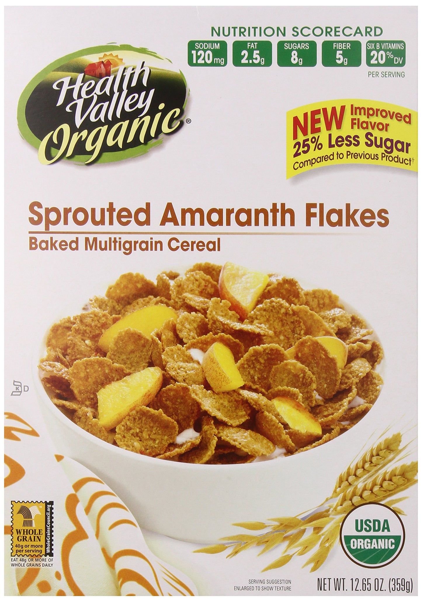 Health Valley Organic Cereal, Sprouted Amaranth Flakes, 12.65 Ounce (Pack of 6)