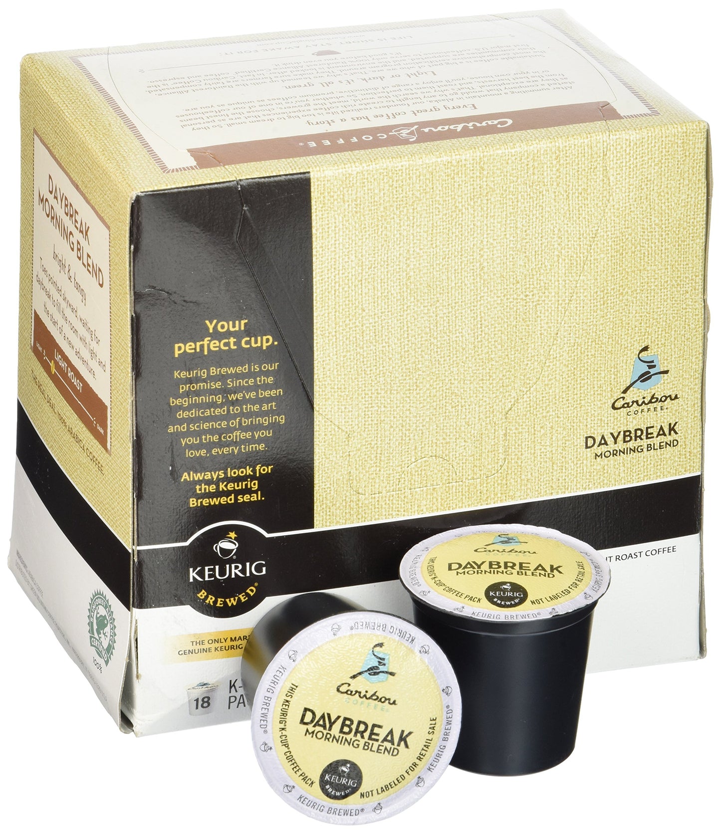 Caribou Daybreak Morning Blend Coffee Keurig K-Cups, 18 Count