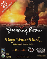 Jumping Bean Organic Coffee Single Serve Coffee Pods, Deep Water Dark, 20 Count
