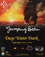 Jumping Bean Organic Coffee Single Serve Coffee Pods, Deep Water Dark, 20 Count