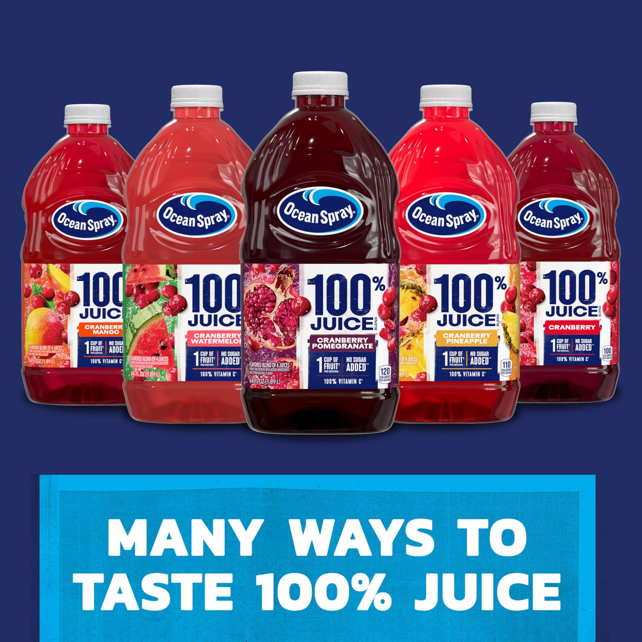 Ocean Spray® 100% Juice Cranberry Mango Juice Blend, 64 Fl Oz Bottle