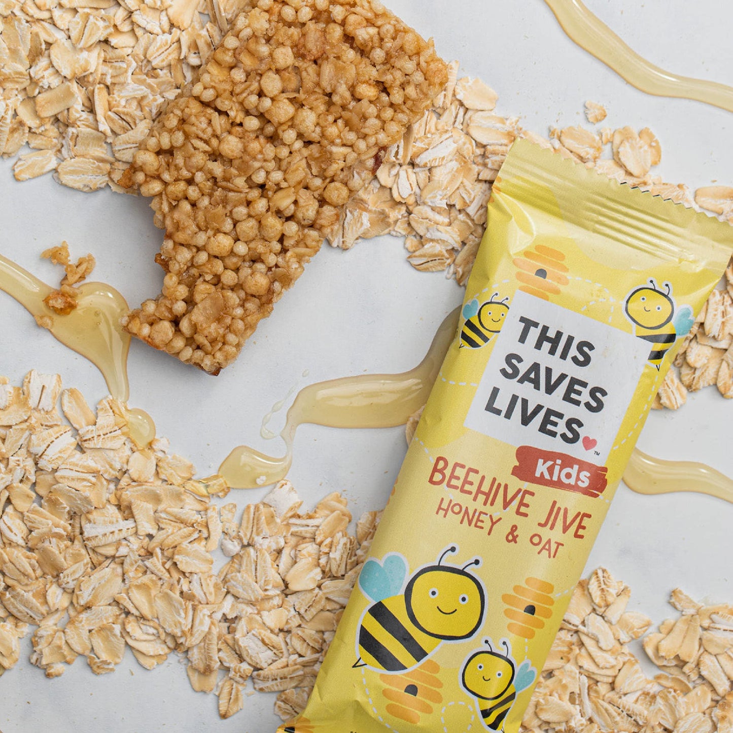 This Saves Lives Kids' Nut-Free Snack Bars, Helping to End Child Hunger, Individually Wrapped Kids Healthy Snack Bars - Gluten-Free, Non-GMO - Beehive