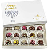 Kosher Dark Chocolate Truffles Gift Box - A Delicious Dairy Free Hanukkah Chocolate Candy for Gifting - Box of Chocolates Chanukah Gift for Women