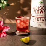 Hibiscus Flower Loose Leaf Tea - 100% Certified Organic - Herbal Tisane - Caffeine Free Hot Loose Leaf Tea - 1lb Pouch - 16oz Resealable Bag - 1 Pack