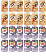 LUV-BOX Variety Soda pack , pack of 24 , 12 fl oz , A&W CREAM SODA - CAFFEINE FREE , CANADA DRY BLACKBERRY GINGER ALE