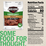 Jack Link's Turkey Jerky, Original, Jerky Bag - Flavorful Snack, Ready to Eat Protein Snacks with 13g of Protein per Serving, Made with 100% Turkey