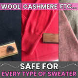 Cashmere Comb for De-Pilling Sweaters - Remove Pills, Lint, and Fuzz from Wool Garments - Dual-Sided Fabric Comb with Cedar Wood Handle