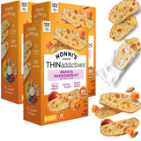 Nonni's THINaddictives Almond Thin Cookies - 3 Boxes Papaya & Passionfruit Cookie Thins Biscotti Italian Individually Wrapped Kosher Coffee 4.4