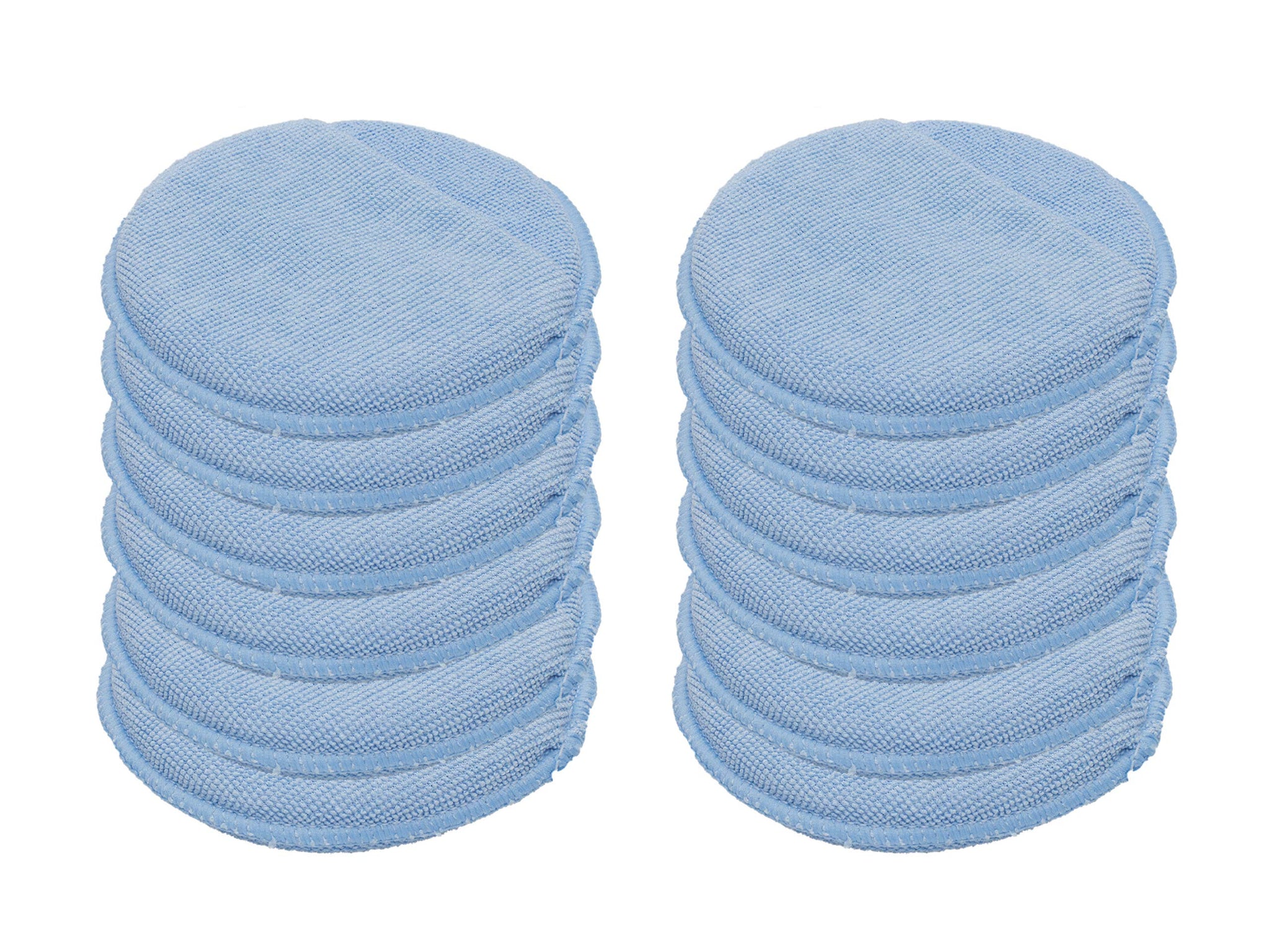 LTWHOME Blue Microfiber Wax Polish Applicator Cleaning Detailing Foam Sponge Pad with Finger Pocket for Cars Part Number CWABH(Pack of 12)