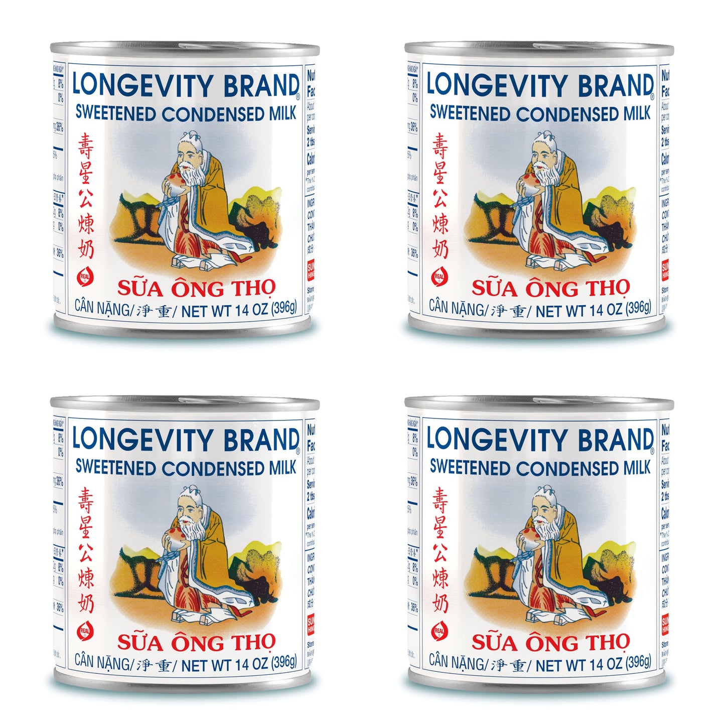 Longevity Sweetened Condensed Milk, 14-Ounce (Pack of 4)