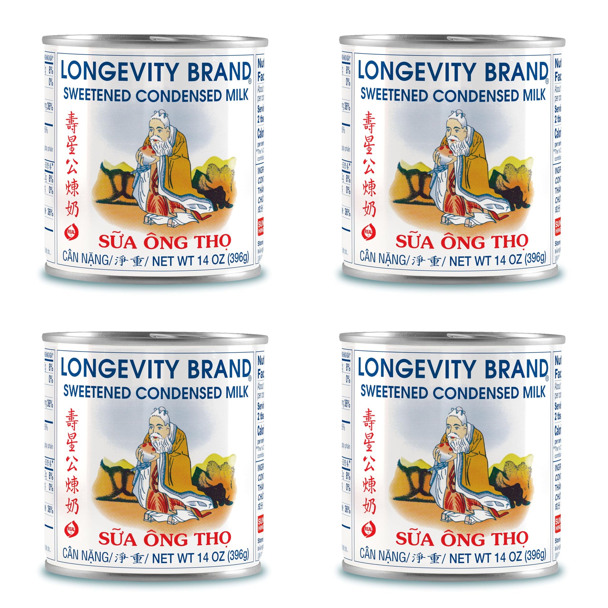 Longevity Sweetened Condensed Milk, 14-Ounce (Pack of 4)