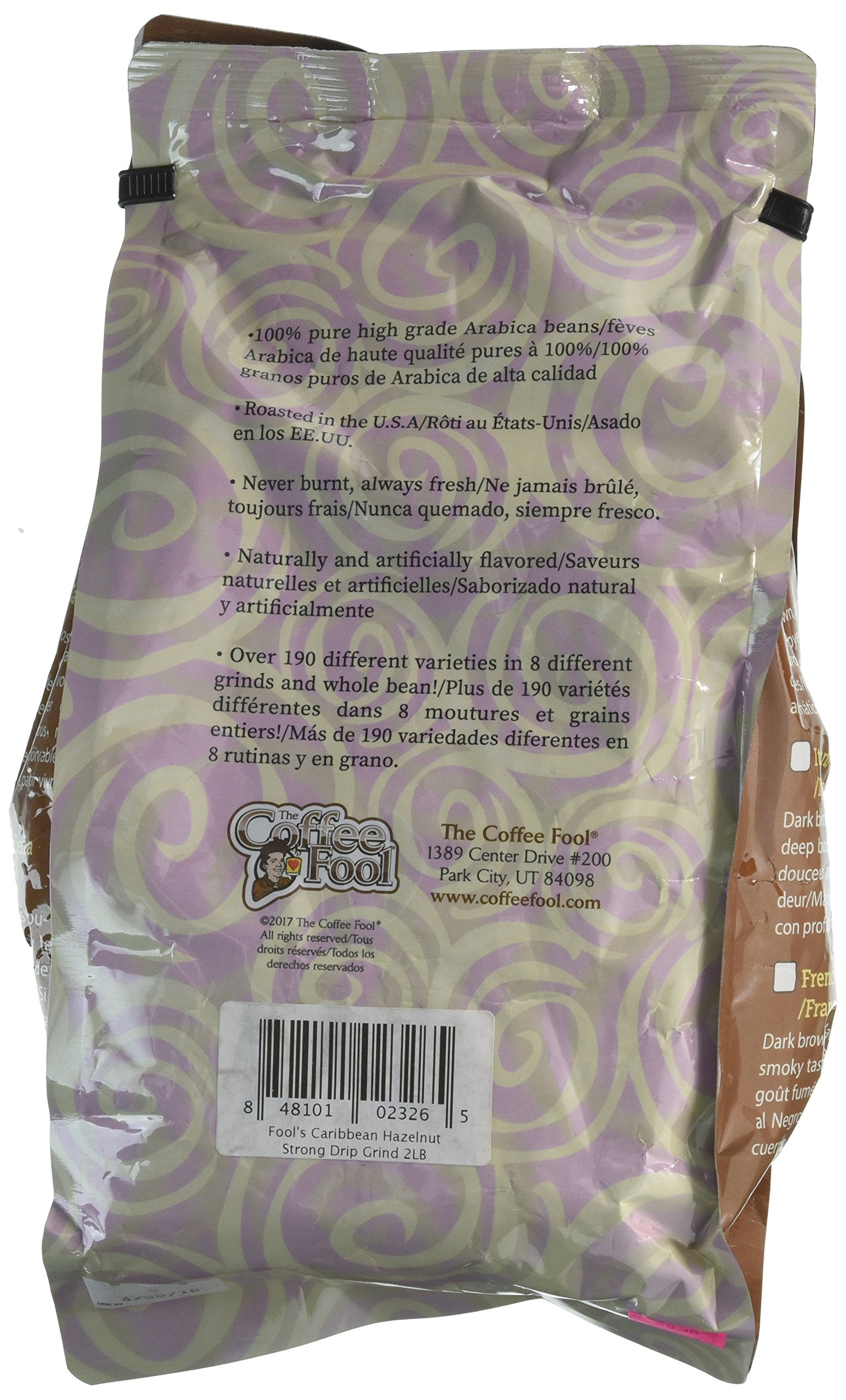 Coffee Fool’s Caribbean Hazelnut, 2 Pound (Strong Drip Grind)
