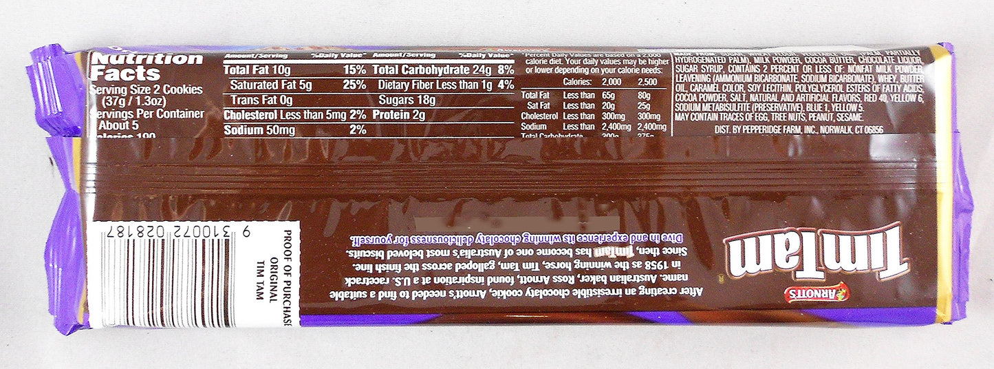 Arnott's Tim Tam Australian Chocolate Cookies Pack of 3 Variety (Original, Caramel, Dark ) Full Size