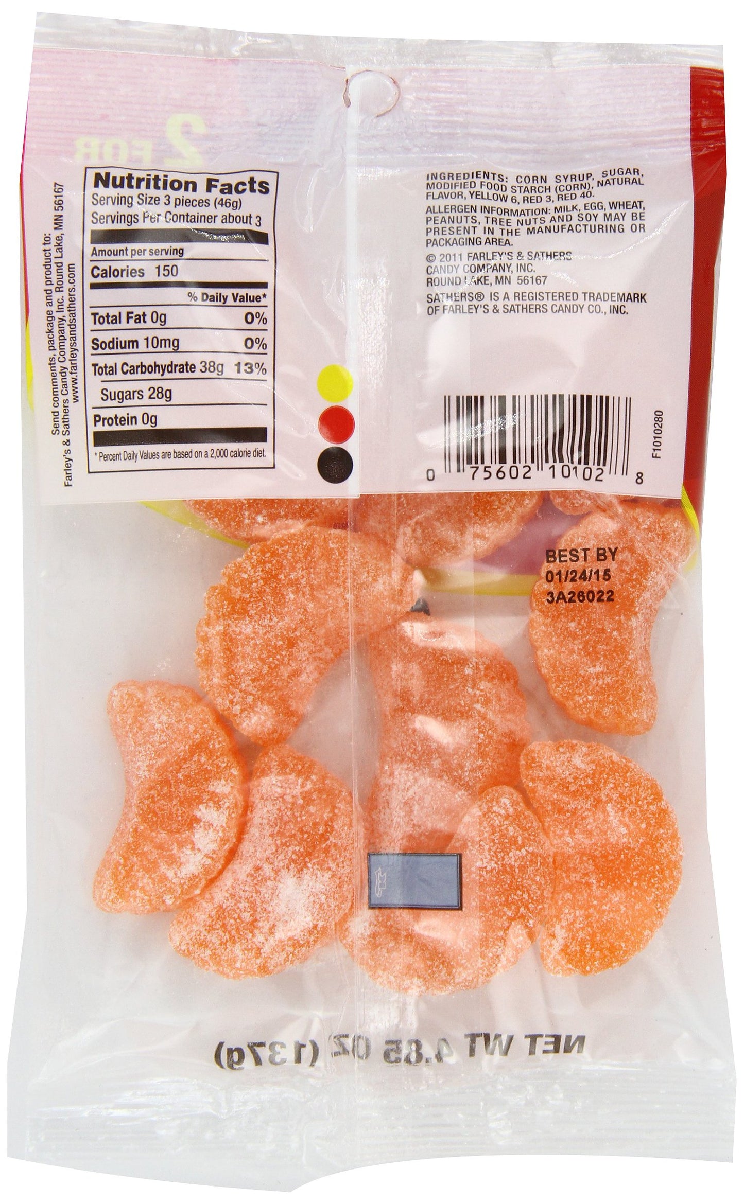 Farley's & Sathers Candy, Orange Slices, 4.85 Ounce, Pack of 12