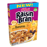 (Discontinue Version) Kellogg's Raisin Bran, Breakfast Cereal, With Bananas, Good Source of Fiber, 14.5 oz Box