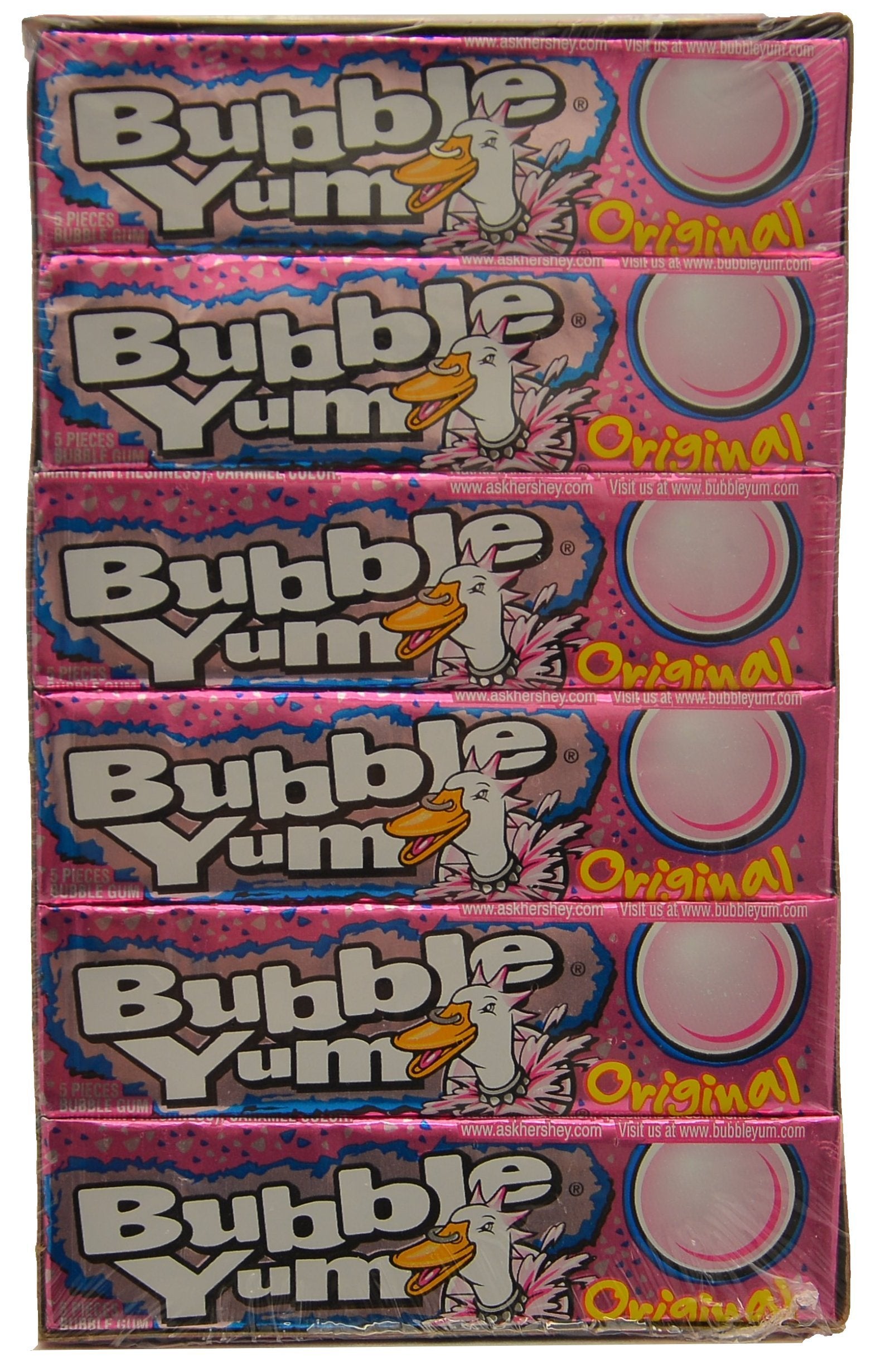 Hersheys Bubble Yum Regular, 5-Count (Pack of 18)
