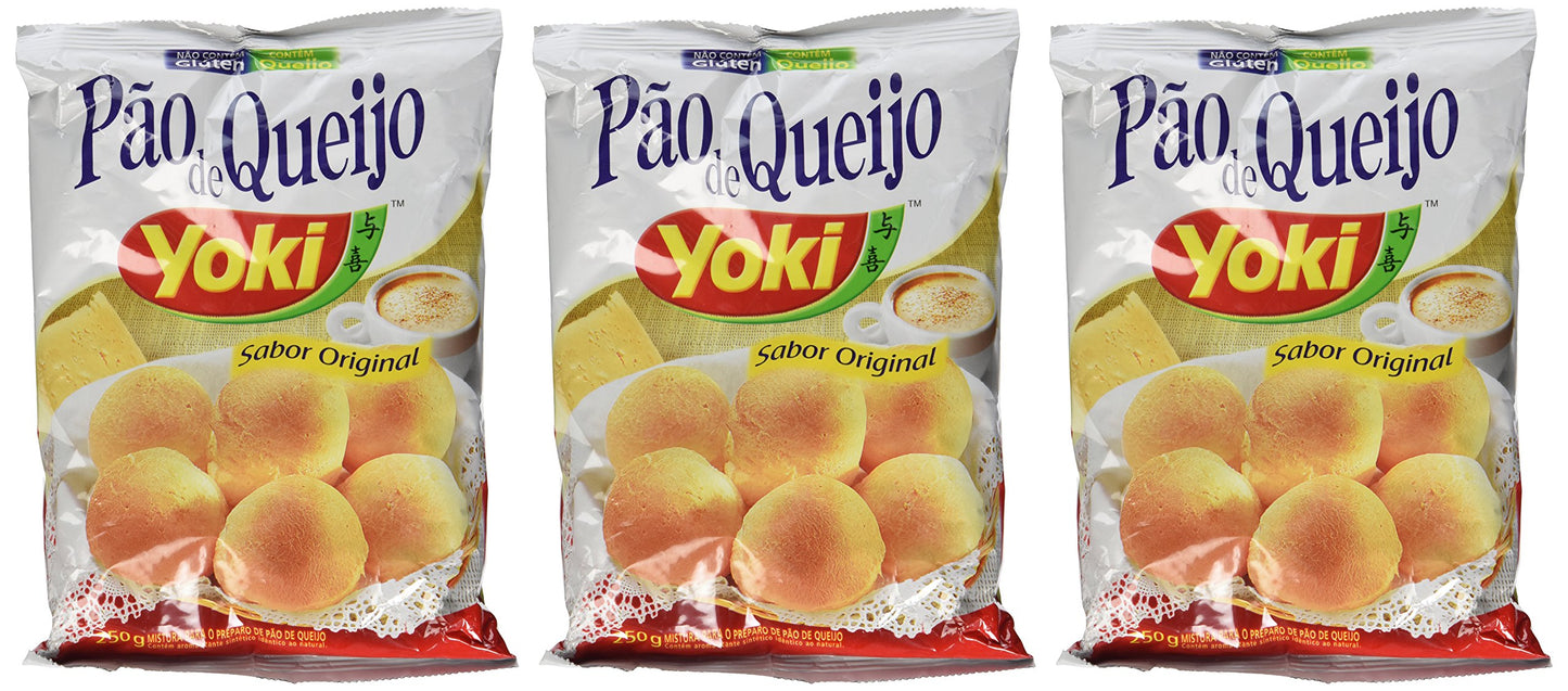 Cheese Bread Mix - Mistura para Pão de Queijo - Yoki - (250g) - GLUTEN-FREE, 8.8 Ounce (Pack of 3)
