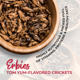 Erbies Edible Crickets for Humans, Exotic Food Bug Snacks & High Protein Edible Cricket Snacks for Humans, Tom Yum Flavor 15g Bag